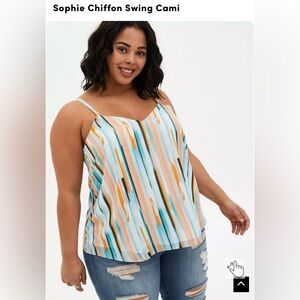 NWT Torrid Multicolor Striped Chiffon Swing Cami
